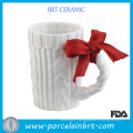 Twisted White Ceramic Cable Knit Mugs